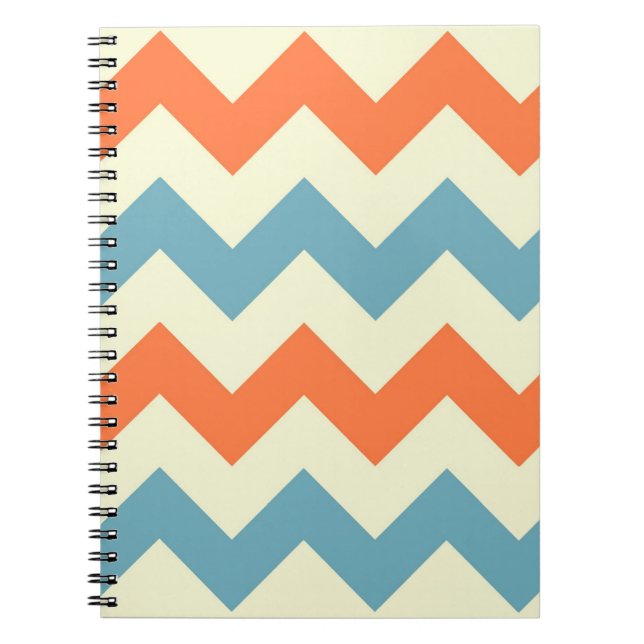 Carnet Motif de zigzag de très bon goût de zigzag bleu (Devant)