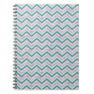 Carnet Motif de zigzag turquoise floral de perle