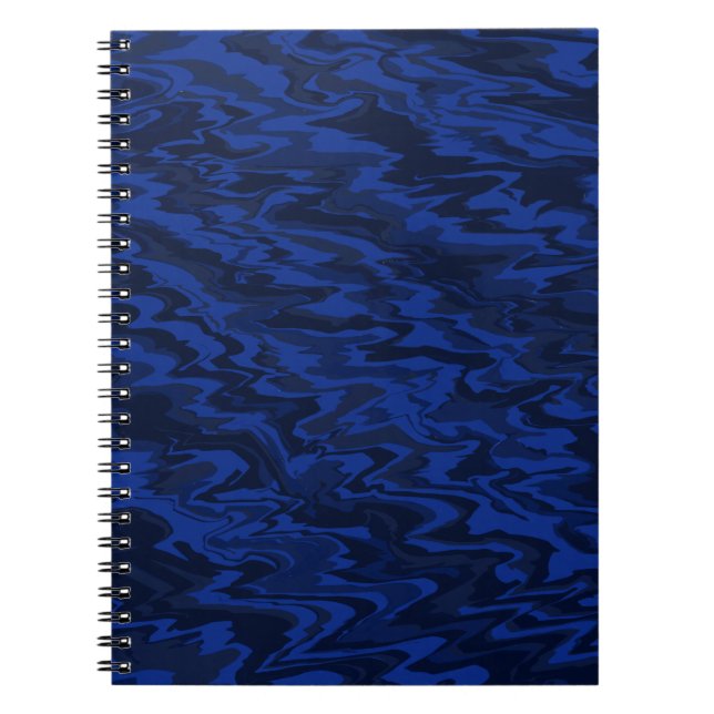 Carnet Motif d'eau liquide ondulé bleu (Devant)
