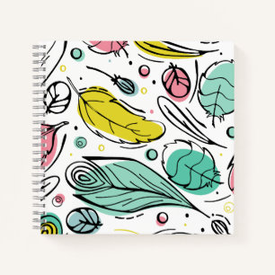 Carnet Motif décoratif en feuille de giron l rose moderne