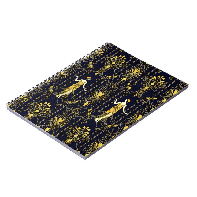 Carnet Motif décoratif Gabsy or et noir (Côté gauche)