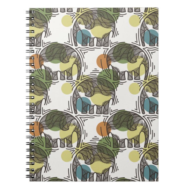 Carnet Motif d'éléphant (Devant)