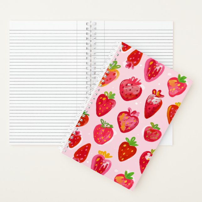 Carnet Motif Délice de Fraise (À l'intérieur)