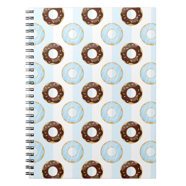 Carnet Motif délicieux Donuts Blue Stripes (Devant)