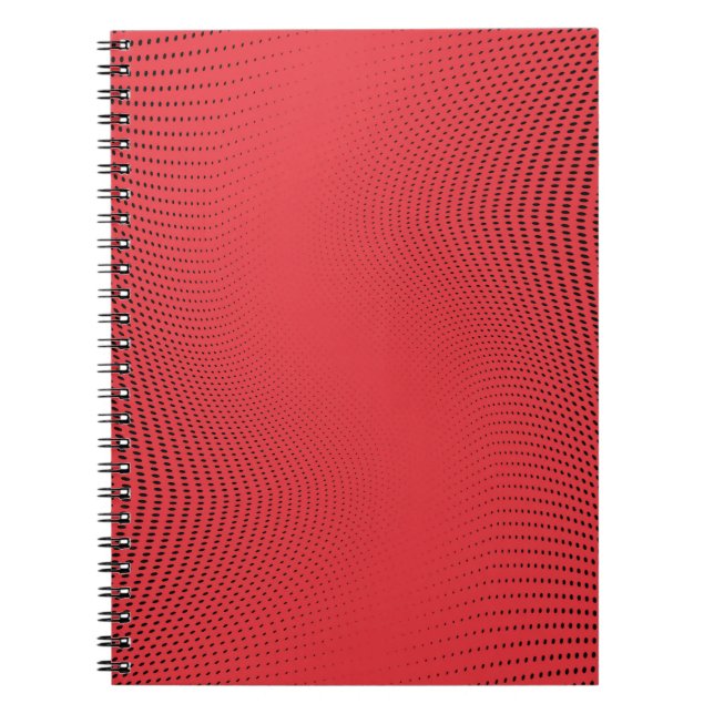 Carnet Motif demi-teinte monochrome rouge abstrait. Courb (Devant)