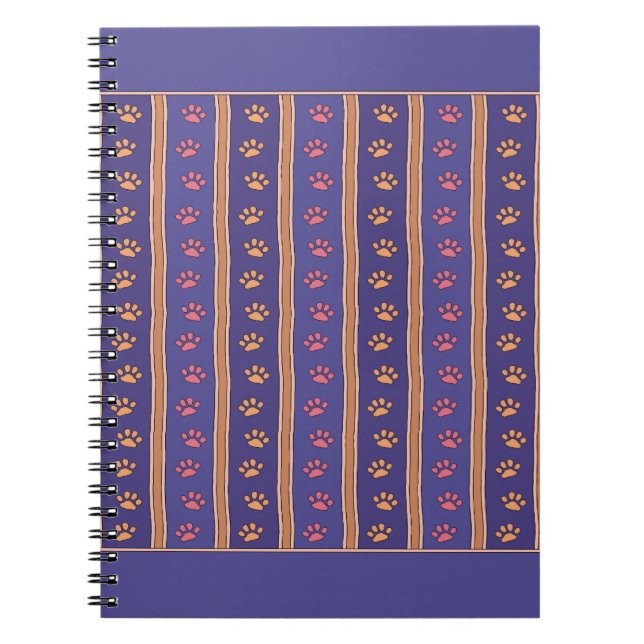Carnet Motif d'empreinte de patte (Devant)