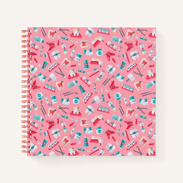 Carnet Motif dentaire rose (Devant)