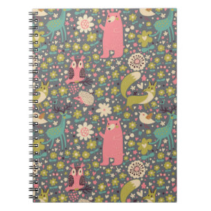 Carnet Motif des animaux de la forêt
