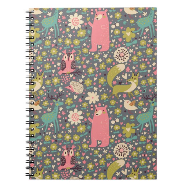 Carnet Motif des animaux de la forêt (Devant)