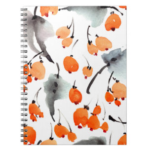 Carnet Motif des baies d'aquarelle et de l'illustration f