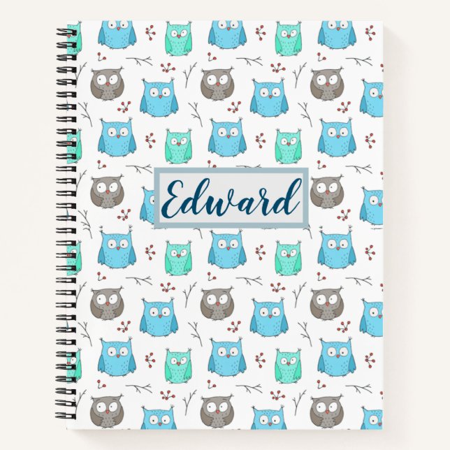 Carnet Motif des Chouettes et branches (Devant)
