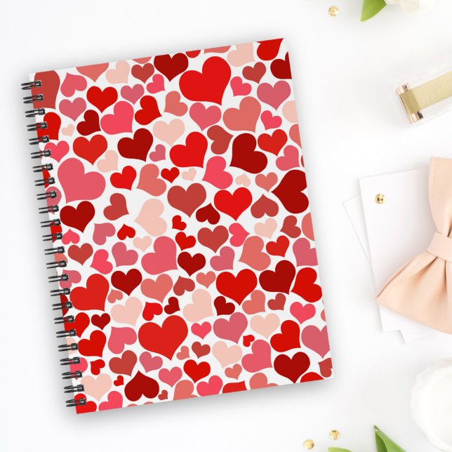 Carnet Motif Des Coeurs, Coeurs Rouges, Amour (Créateur téléchargé)