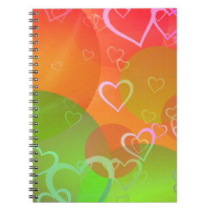 Carnet Motif des coeurs et des ballons colorés