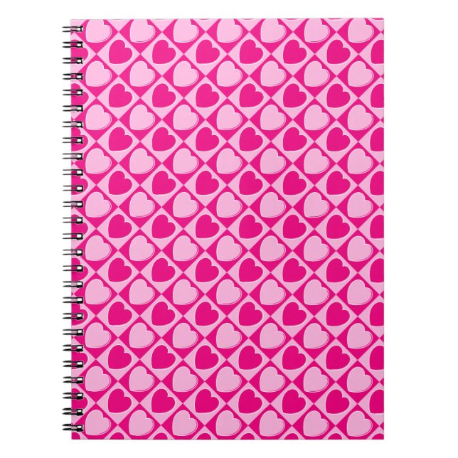 Carnet Motif des coeurs roses (Devant)