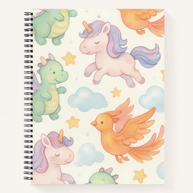 Carnet Motif des créatures magiques mythiques (Devant)