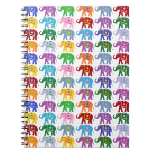Carnet Motif des éléphants décoratifs colorés