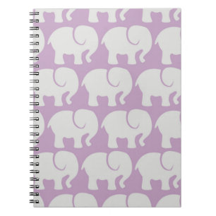 Carnet Motif Des Eléphants, Motif Des Éléphants, Violet