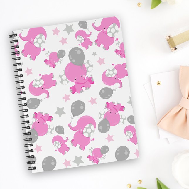 Carnet Motif Des Eléphants Roses, Eléphants Mignons, Étoi (Créateur téléchargé)