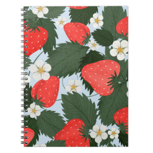 Carnet Motif d'été avec fraises. Laine de fraises