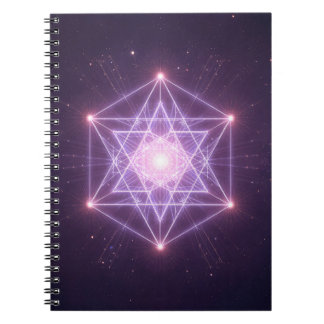 Carnet Motif d'étoile de géométrie sacrée lumineuse