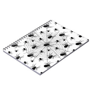 Carnet Motif d'Halloween Black White araignées