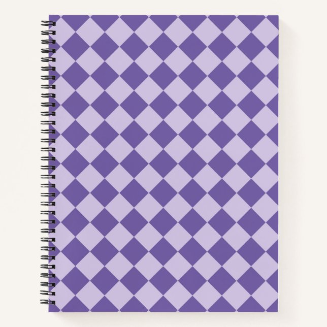 Carnet Motif diamant à carreaux violets (Devant)