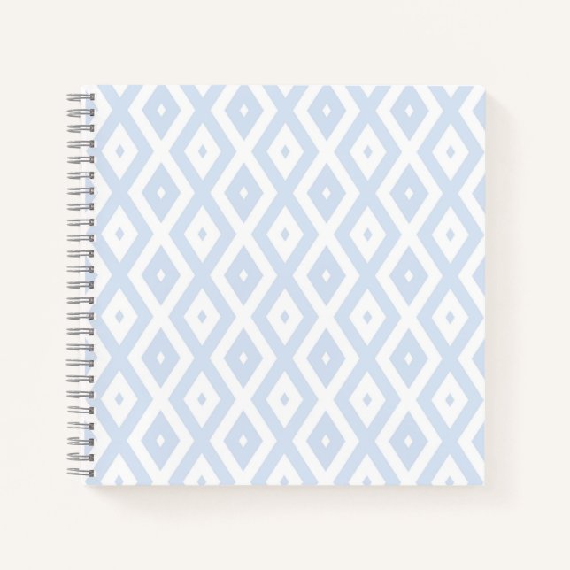 Carnet Motif diamant bleu pâle et blanc (Devant)