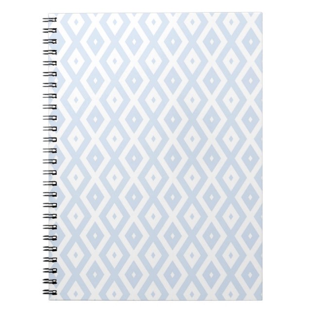 Carnet Motif diamant bleu pâle et blanc (Devant)