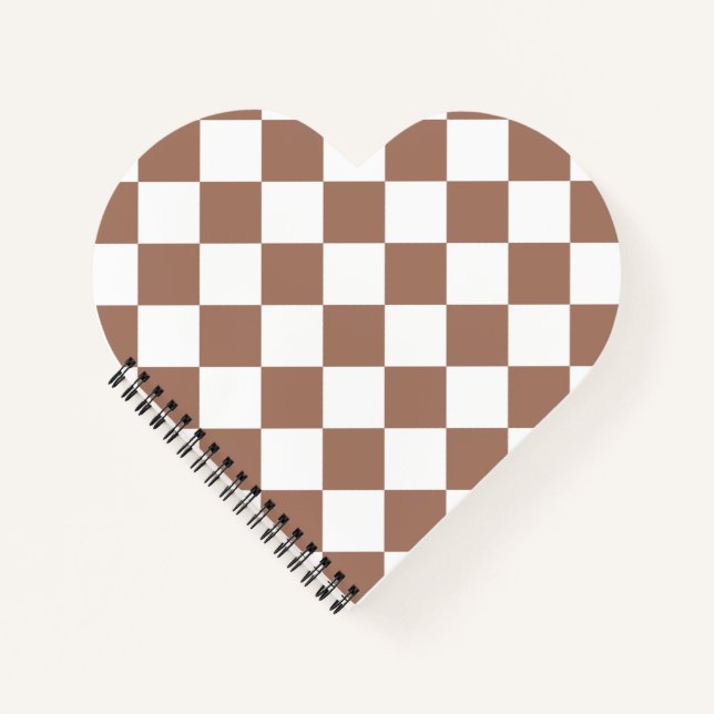 Carnet Motif diamant en blanc et Mocha Mousse (Devant)