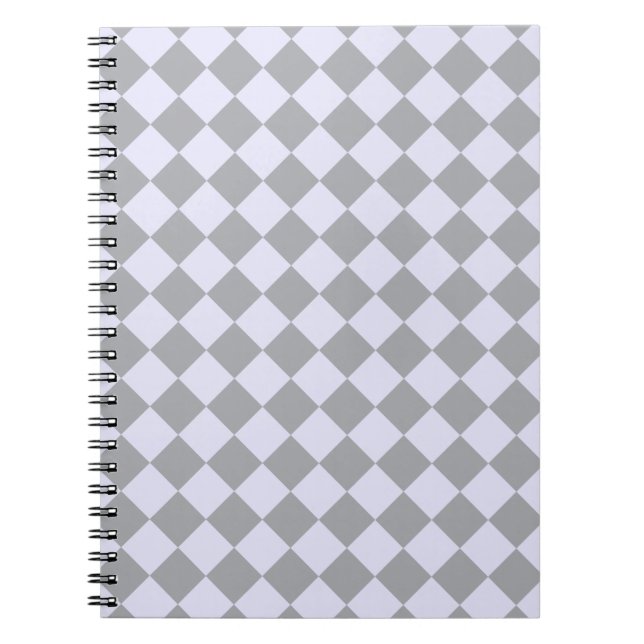 Carnet Motif diamant en gris et lavande (Devant)