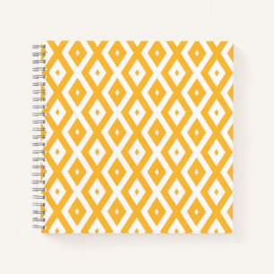 Carnet Motif diamant jaune et blanc soleil