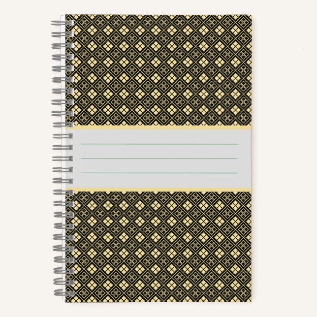Carnet Motif Diamant Noir (Recto)
