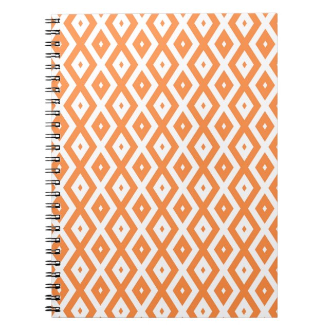 Carnet Motif diamant orange et blanc (Devant)
