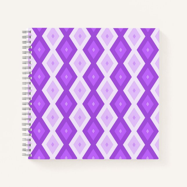 Carnet Motif diamant violet clair (Devant)