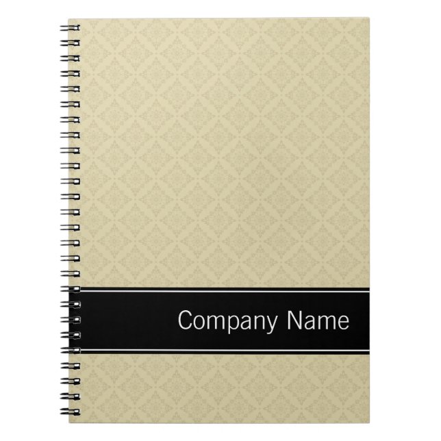 Carnet Motif Diamants Beige Personnalisé (Devant)