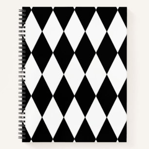 Carnet Motif diamants Harlequin noir et blanc