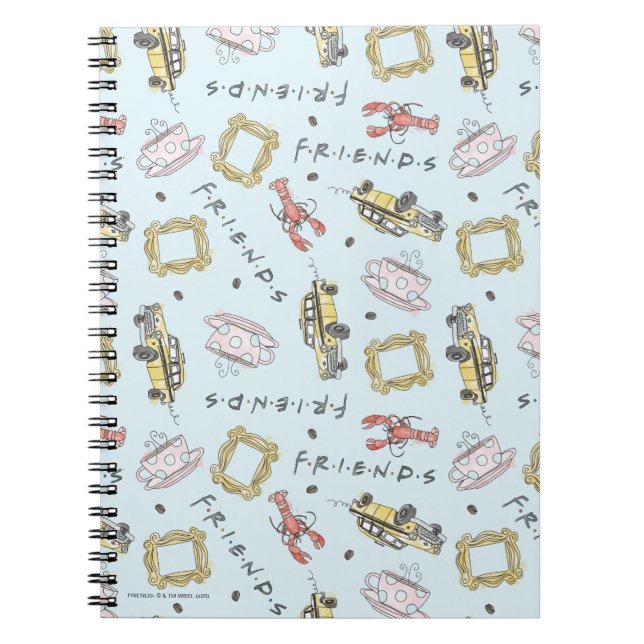 Carnet Motif d'icônes à l'aquarelle FRIENDS™ (Devant)