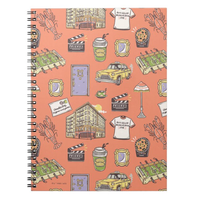 Carnet Motif d'icônes colorées FRIENDS™ (Devant)