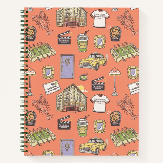 Carnet Motif d'icônes colorées FRIENDS™ (Devant)
