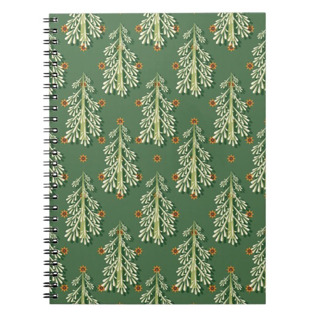 Carnet Motif d'illustration des arbres de Noël (Devant)