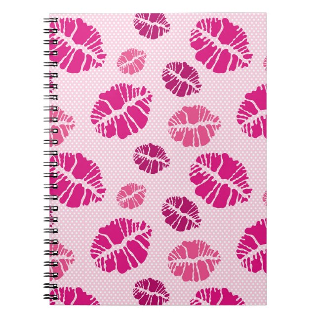 Carnet Motif d'impression de forme de baiser de rouge à (Devant)