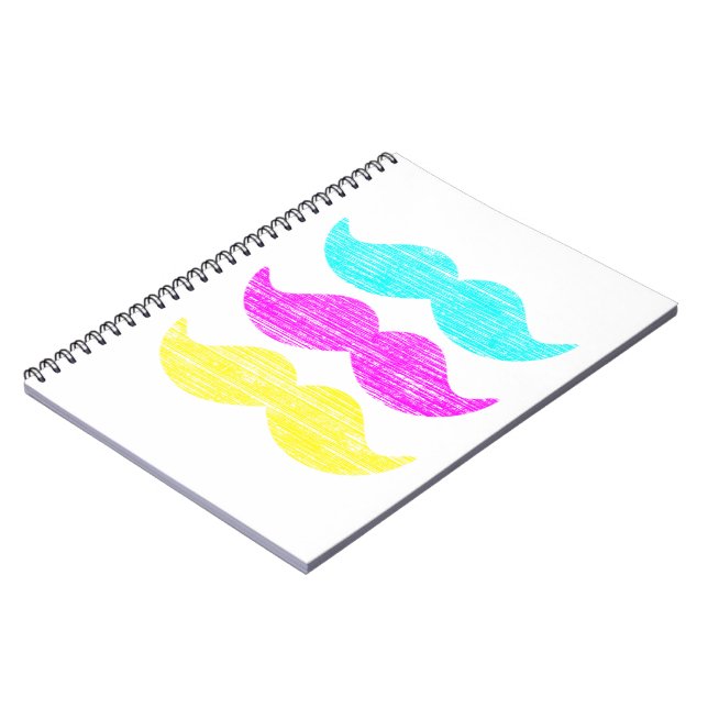 Carnet Motif d'impression de moustache couleur CMY (Côté gauche)