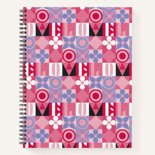 Carnet motif d'impression géométrique rétro