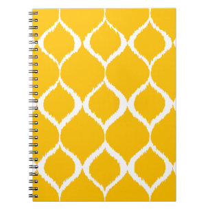 Carnet Motif d'impression tribal Ikat géométrique jaune