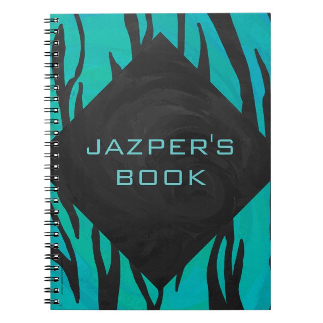Carnet Motif d'impression Turquoise et noir de tigre de m (Devant)