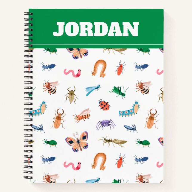 Carnet Motif d'insectes coloré mignon (Devant)