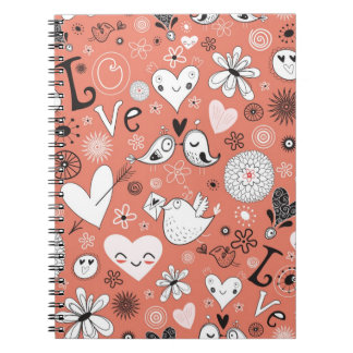 Carnet Motif d'inséparables