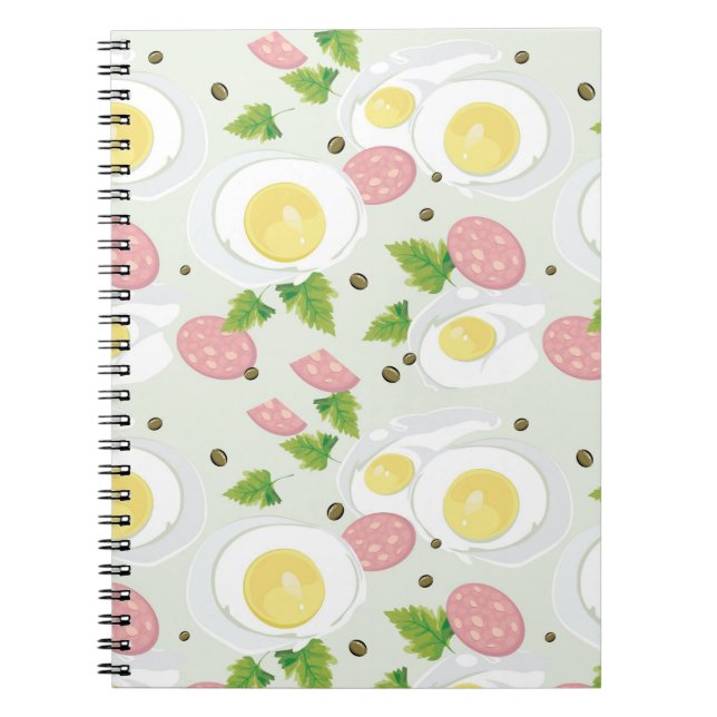 Carnet Motif d'oeufs et de saucisse (Devant)