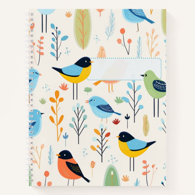 Carnet Motif d'oiseaux 3 (Devant)