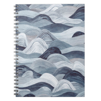 Carnet Motif d'onde aquarelle. Arrière - plan sans coutur